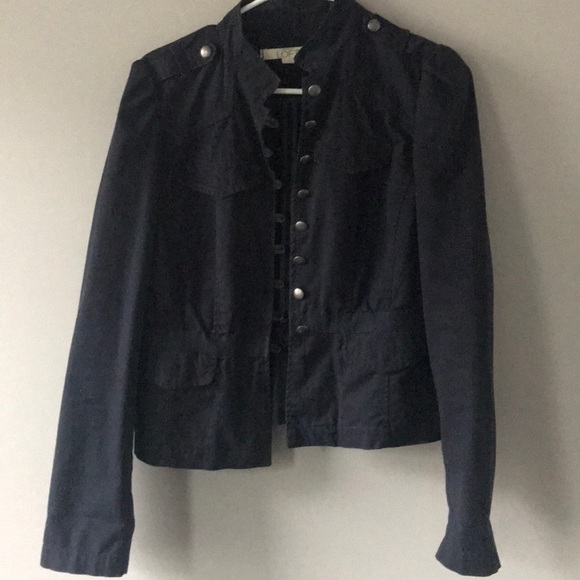 Anne Taylor LOFT military style navy jacket - Picture 2 of 8